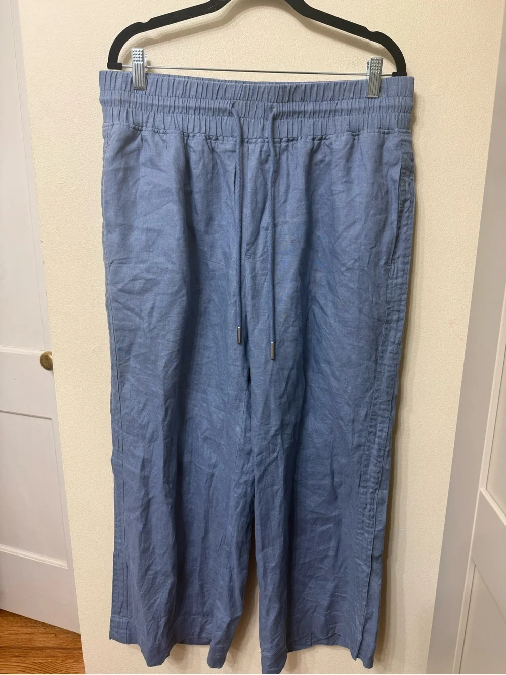 Quince L 100% European Linen Drawstring Wide-Leg Pants Cozy Casual Comfort Fall